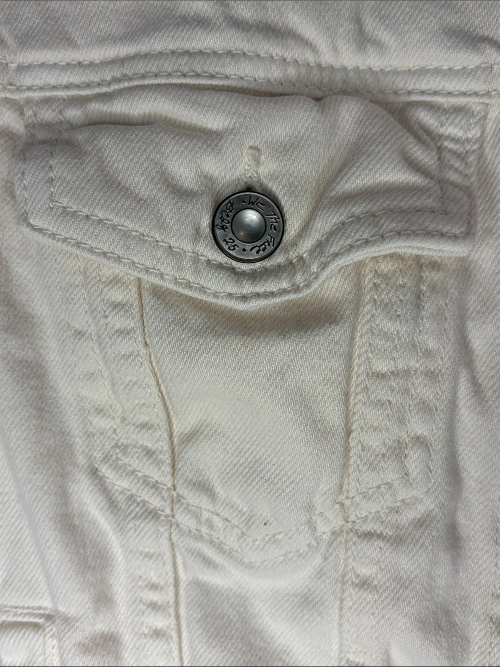 Free People Ivory Denim Jacket in 100% Cotton